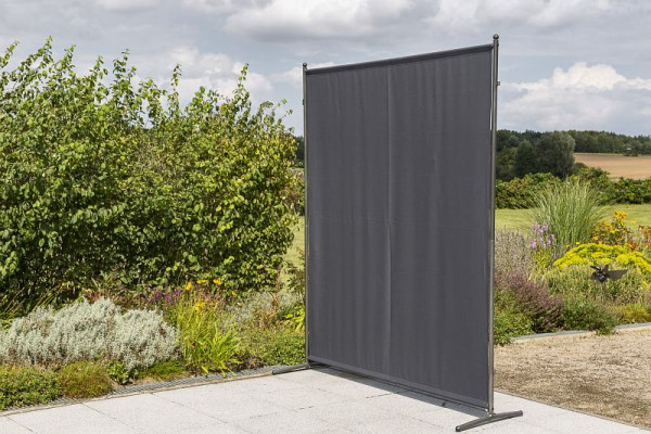 Merxx Sichtschutz Textil, 157 x 190 cm, 1 Segment, grau, Stahlgestell mit Textilbespannung, 26933-309