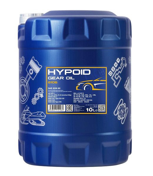 MANNOL Getriebeöl 8106 Hypoid 80W-90 GL-5 LS, VE: 10 l, MN8106-10
