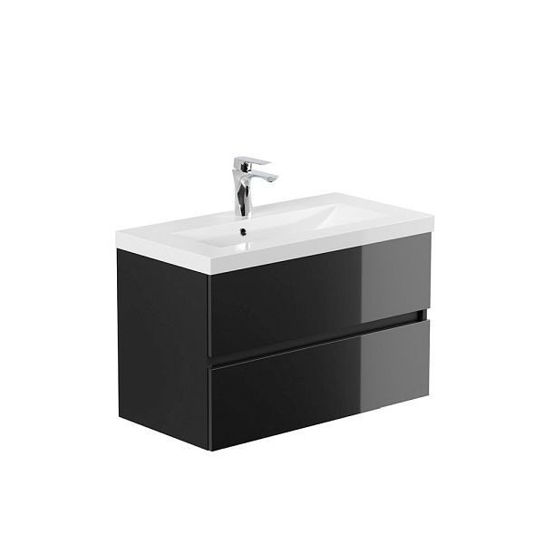 HOME DELUXE Badezimmermöbel WANGEROOGE BIG Deluxe – S Schwarz, 55762