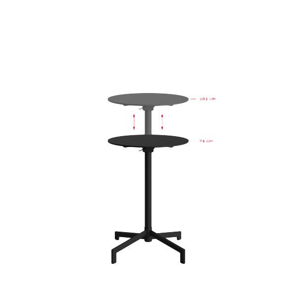BEST Stehtisch Versa, höhenverstellbar, rund, Schwarz, 20500