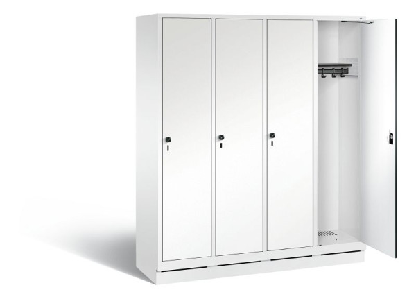 C+P Garderobenschrank Evolo, H1800xB1590xT500mm, Farbe: Verkehrsweiß / Dekor Weiß, 48020-42 S10635