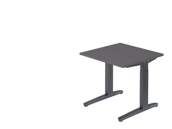 Hammerbacher Schreibtisch C-Fuß 80x80cm Graphit/Graphit, VXB08/G/GG