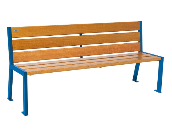 Procity Sitzbank Silaos 6 Holzlatten, 1800 mm, Ohne Armlehne, Holz & Stahl, helle Eiche/RAL 5010, 209602.5010.CHEC