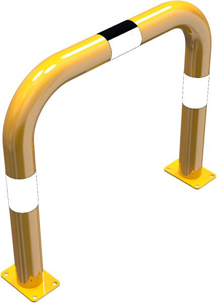 Schake Rammschutzbügel Stahlrohr Ø 76 mm gelb / schwarz, Gesamtbreite: 750 mm, Höhe Überflur: 650 mm, für Dübel Befestigung, 477_05PBG
