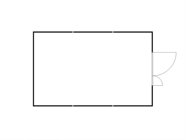 FLADAFI Materialcontainer-Kombination MC 1460, verzinkt, vormontiert, Holzfußboden, Doppelflügeltür (asymmetrisch) auf der 4 m Seite, F14600201-F911-F1461