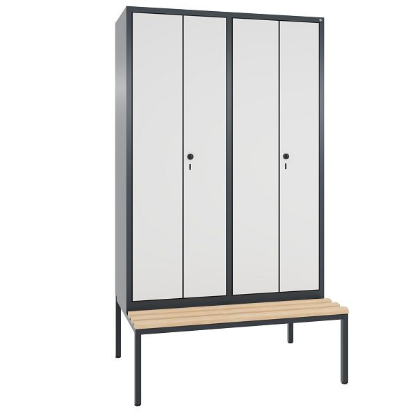 C+P Spind Evolo, 4 Abteile, H2090xB1190xT815 mm, Anthrazit/MDF Weiß, 48052-40 S10693