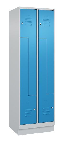 C+P Z-Spind Classic PLUS, C Z-Spind, Classic PLUS, Sockel, 4 Abteile, 1950x600x500mm, 7035/5012, Zylinderschlösser, 080023-204 S10019