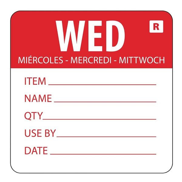 Vogue Farbcodesticker Mittwoch, VE: 500 Stück, L068, 5050984044649