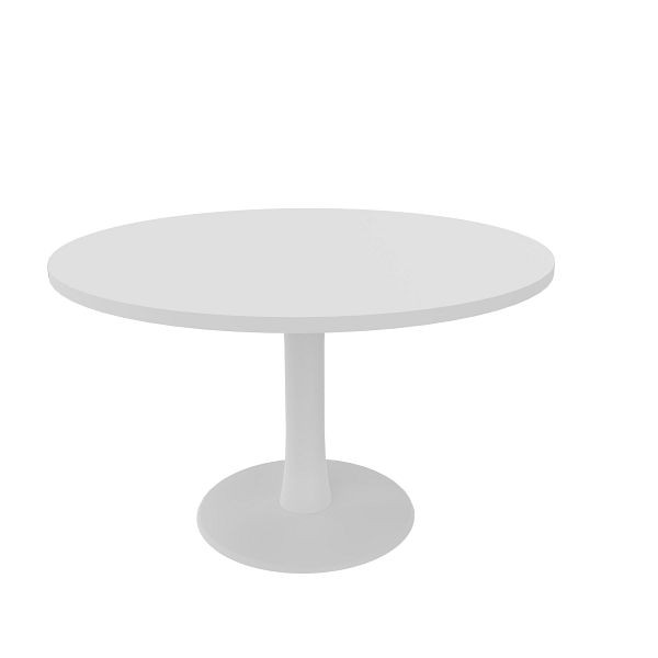 Quadrifoglio Konferenztisch IDEA, rund, Durchmesser 120cm Farbe: Platte Beton / Gestell Weiß, COTC12C/3H5M