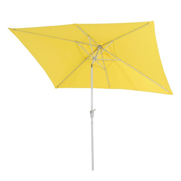 Mendler Sonnenschirm N23, Gartenschirm, 2x3m rechteckig neigbar, Polyester/Alu 4,5kg, gelb, 76719