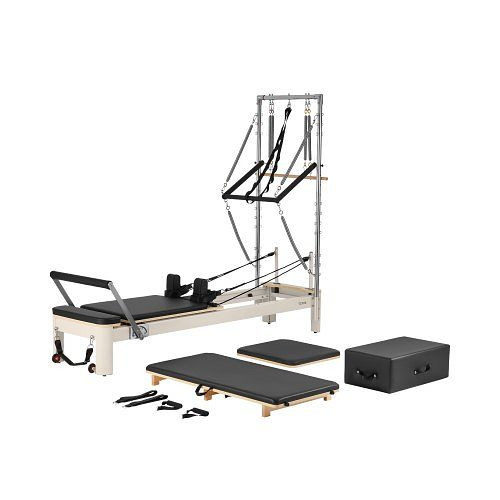 VEVOR Pilates Reformer, Heim-Fitness, Krafttraining, doppelter Widerstand, Reformer-Box & Sprungbrett, bis 181,44 kg, TSPLTHXCLBKZEP12SV0