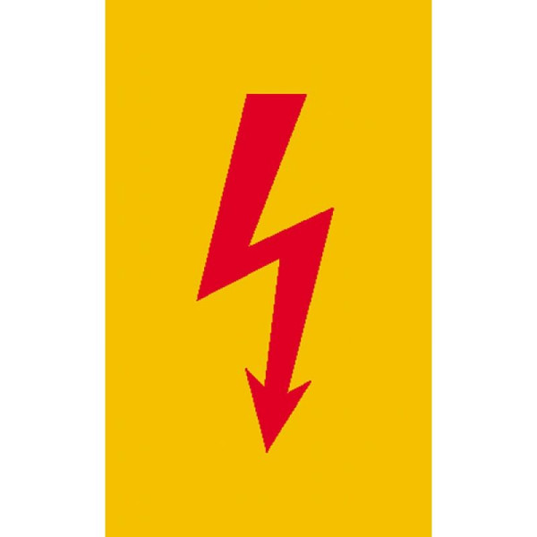 Stein HGS Elektrokennzeichnung/Warnschild Spannungszeichen (roter Blitz), 18 x 37 mm / Folie, 500er-Rolle, 31.1358