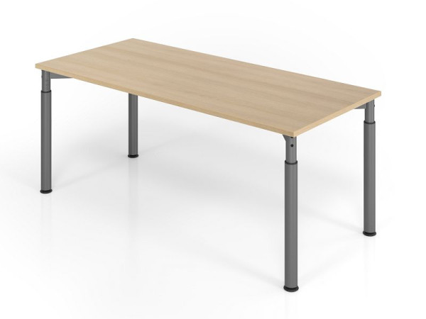 Hammerbacher Schreibtisch YS19, 180 x 80 cm, Platte: Eiche, 25 mm dick, ABS-Dickkante, Rechteckform, Graphit, VYS19/E/G