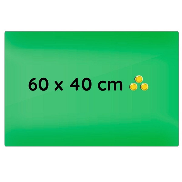 Lüllmann Glas Memoboard, 400 x 600 x 40 mm, grün, 607412