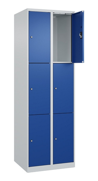C+P Schließfachschrank Evolo PLUS, 6 Fächer, 1850x600x500mm, 7035/5010, 049000-203 S10006