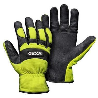 OXXA Handschuh X-Mech 51-610, schwarz/fluo gelb, VE: 12 Paar, Größe: 10, 15161010