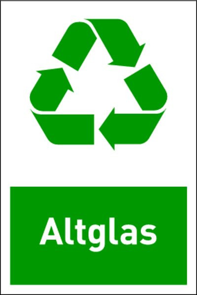 Schilder Klar Design-Recyclingschild: Altglas, 100x150 mm Folie selbstklebend, 6665/60