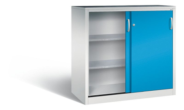C+P Schiebetürenschrank Acurado, H1200xB1200xT600mm, Farbe: Lichtgrau / Lichtblau, Bügelgriff, 2067-09 S10022