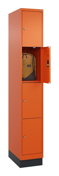 C+P Schließfachschrank Evolo PLUS, mit Sockel, 4 Fächer, 1950x300x500mm, 2004/20, 049020-104 S10023