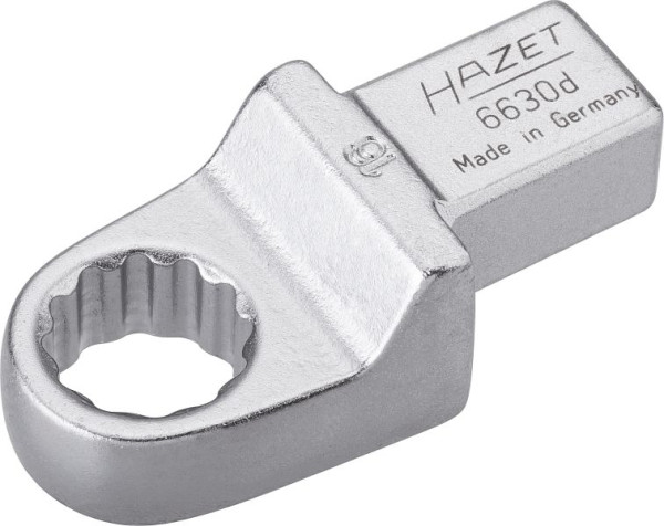 Hazet Einsteck-Ringschlüssel, Einsteck-Vierkant 14 x 18 mm, Außen-Doppel-Sechskant-Tractionsprofil, 16 mm, 6630D-16