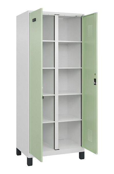 C+P Wäsche-Spind Evolo PLUS, mit Füßen, 2 Abteile, 1950x800x500mm, 9016/6019, Verschluss Zylinderschloss, 049012-22B S10046