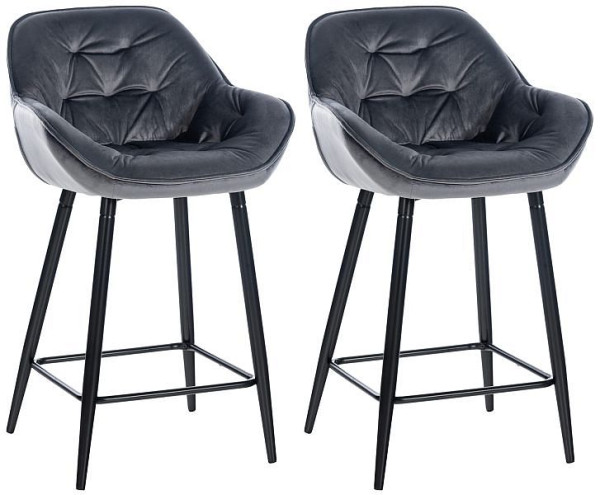 CLP Barhocker Gibson Samt, dunkelgrau, VE: 2 Stück, 322235