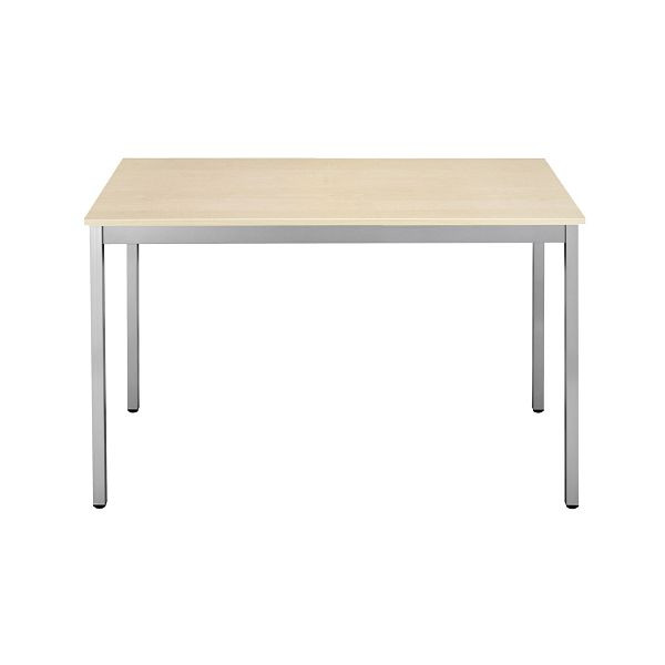 Bisley Mehrzwecktisch, Breite 1200 mm, Tiefe 600 mm, 25mm Tischstärke, 300 aluminium x MP ahorn, MTC251206MP300