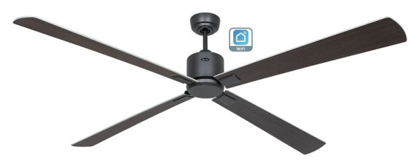 CasaFan Deckenventilator Eco Neo III 180 Lack basaltgrau-Wenge/Lack silber WiFi, 952411W
