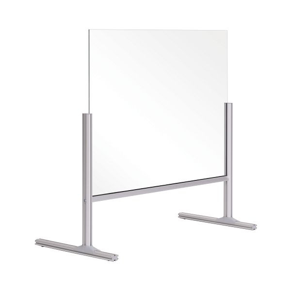 Bi-Office Thekenaufsatz, Spritzschutz, Acryl, mit Aluminiumrahmen und Aluminiumfüßen 90,5x87x42,5cm, DSP702941