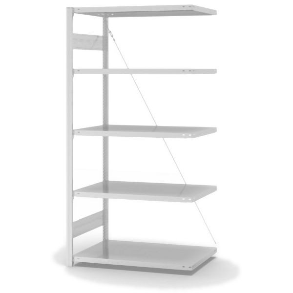 hofe AntiBac Anbauregal, zerlegt, 5 Böden 2000 x 600 x 1000 mm, Antibakterielle Beschichtung in weiß (ähnlich RAL 9016), HKA20610ANT