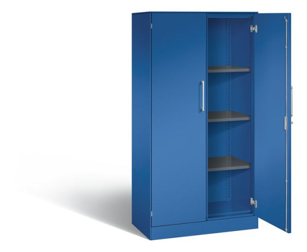 C+P Flügeltürenschrank Asisto, H1635xB800xT435mm, Farbe: Enzianblau, Bügelgriff, 4 OH, 141013-000 S10122