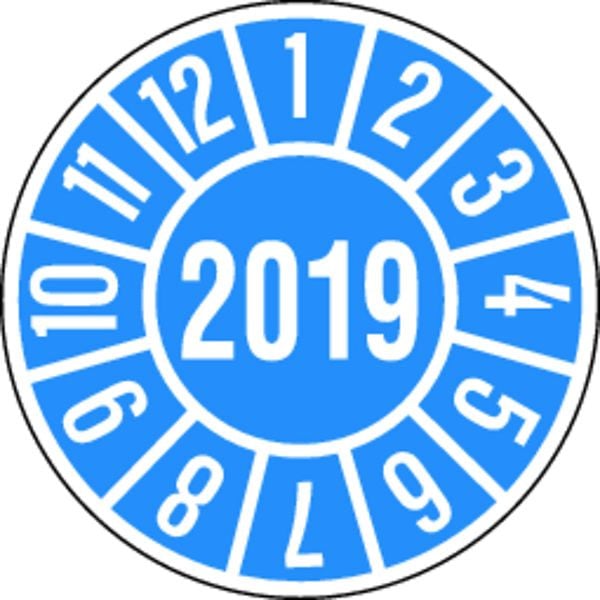 Schilder Klar Jahresprüfplakette blau/weiß 2023, 35 mm Folie selbstklebend, VE: 40 Stück, 6/61.23