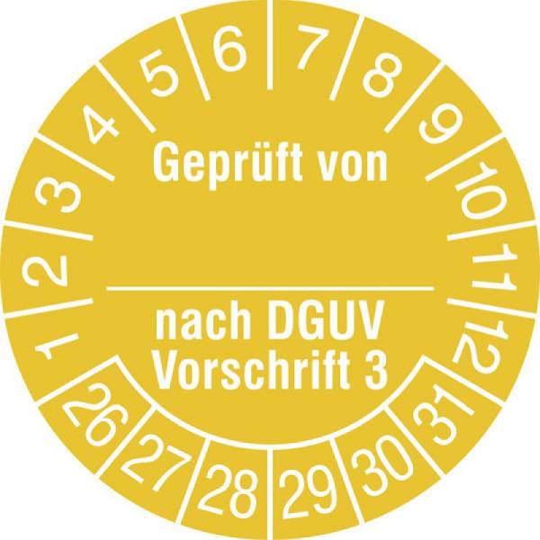 Stein HGS Prüfplaketten mit Jahresfarbe (6 Jahre), gelb, 2026-2031, 31.c2135-26