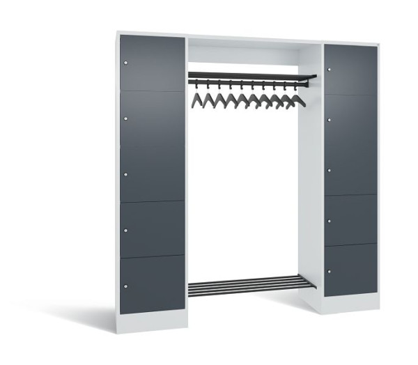 C+P Garderobe Serie 8070, H1950xB1870xT480 mm, Grau/Anthrazit, 82710-00 S10379