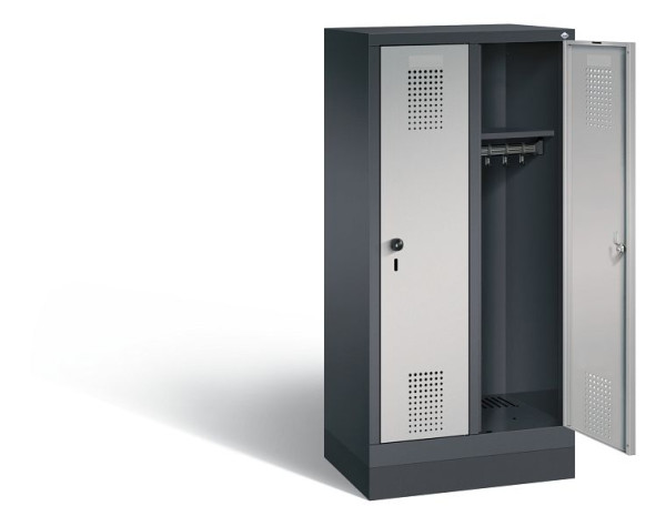 C+P Kindergarten-Spind Evolo, H1300xB610xT300mm, Farbe: Schwarzgrau / Weißaluminium, 480203-20 S10073