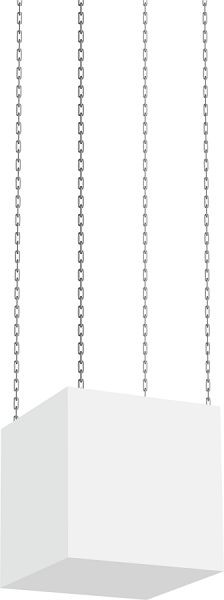 Moedel Deckenabhängung "FLEX BOX", Acrylglas, 200x200 mm, 56236