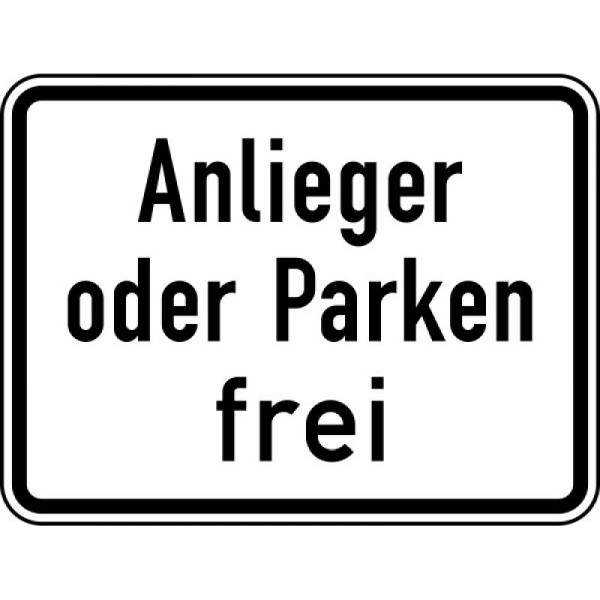 Stein HGS Anlieger oder Parken frei Nr. 1020-31, 600 x 450 mm, Flachform 3 mm, RA2, 1020-31-223