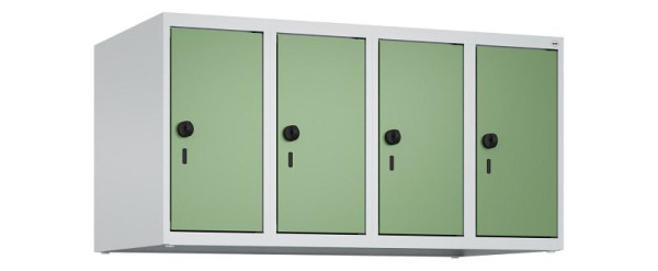 C+P Schrankaufsatz Classic PLUS, Aufsatzschrank, 7035/6011, Drehriegel, 500x1000x500mm, 4 Abteile, 080090-49 S10006