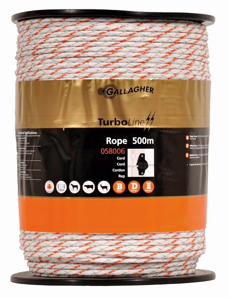Gallagher TurboLine Cord 500m weiß, 058006, 8713235058006