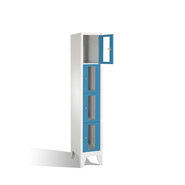 C+P Schließfachschrank Classic, H1850xB320xT500mm, Farbe: Lichtgrau / Lichtblau, 8010A104 S10003