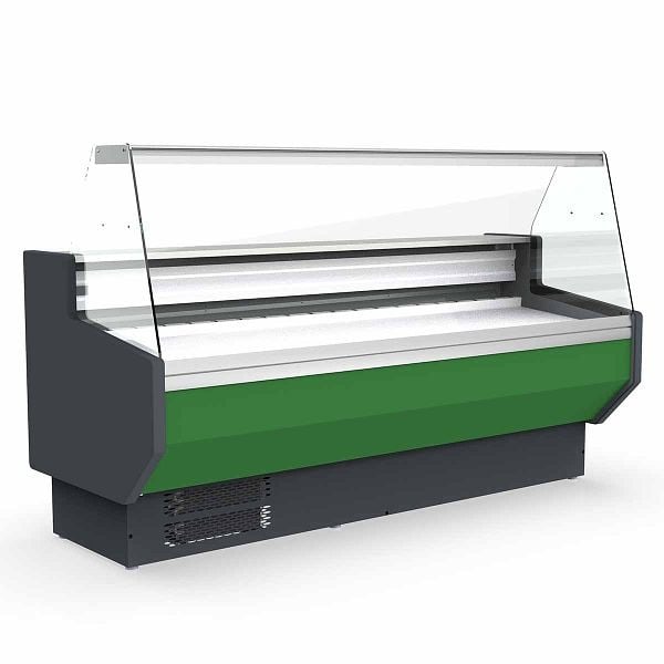 Vaiotec TOPLINE Kühltheke 150 - gerades Frontglas "grün", 150,5x80x123,5 cm, 10757