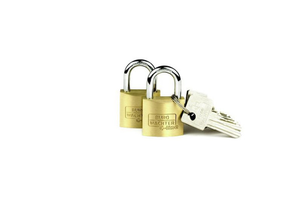 BURG-WÄCHTER 2er Set - Zylinder-Vorhangschloss Duo 222 20 GL SB, HxBxT (außen): 36,9 x 25 x 9,3mm, VE: 20 Stück (10x 2er Sets), 29911