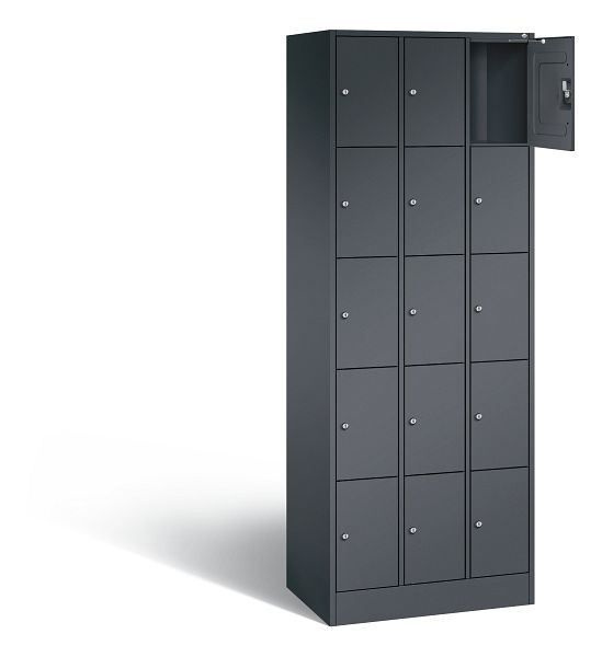 C+P Schließfachschrank Serie 8070, H1950xB680xT480mm, Farbe: Schwarzgrau, 80700-30 S10020