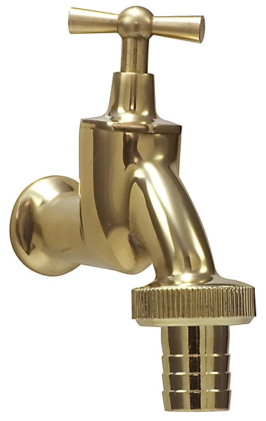 Benkiser Auslaufventil 3/4 Zoll mit Knebelgriff, Schlauchverschraubung 1 Zoll, Messing poliert, 7203470