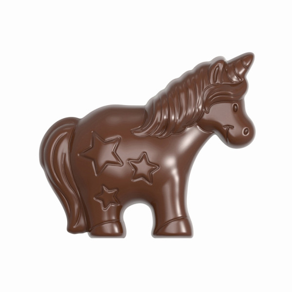 Schneider Schokoladen Form - Einhorn, 275 x 135 x 24 - Doppelform recto/verso / 80 x 69 x 16,5 mm, 2 x 34 gr, 1 x 4 Stück, 421931