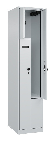 C+P Z-Spind Evolo PLUS, 2 Fächer, 1850x400x500mm, 7035/7035, Drehriegel, 049003-122 S10011