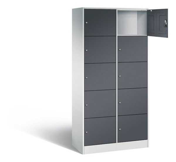 C+P Schließfachschrank Serie 8070, H1950xB900xT480mm, Farbe: Lichtgrau / Schwarzgrau, 82700-20 S10089