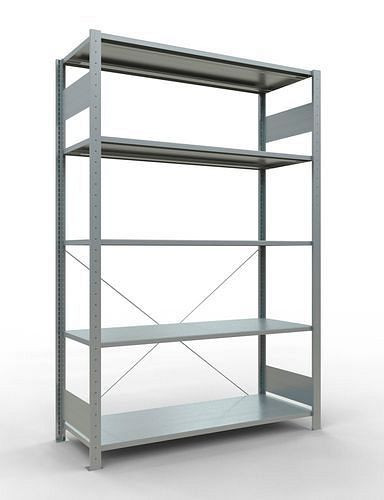 Schulte Fachbodenregal, Grundfeld, 5 Lagerebenen, Kreuzstrebe, Fachlast 150 kg, 1360 x 536 x 2000 mm, 278715