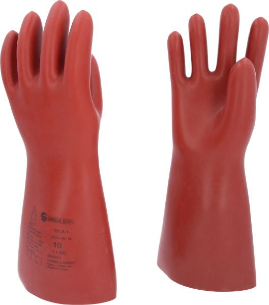 KS Tools Elektriker-Schutzhandschuh mit mechanischen und thermischen Schutz, Größe 10, Klasse 1, rot, 117.0090