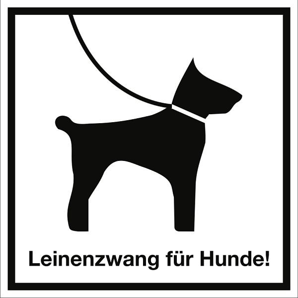 Moedel Leinenzwang für Hunde!, Aluminium, 300x300 mm, 60404, 4060081025022